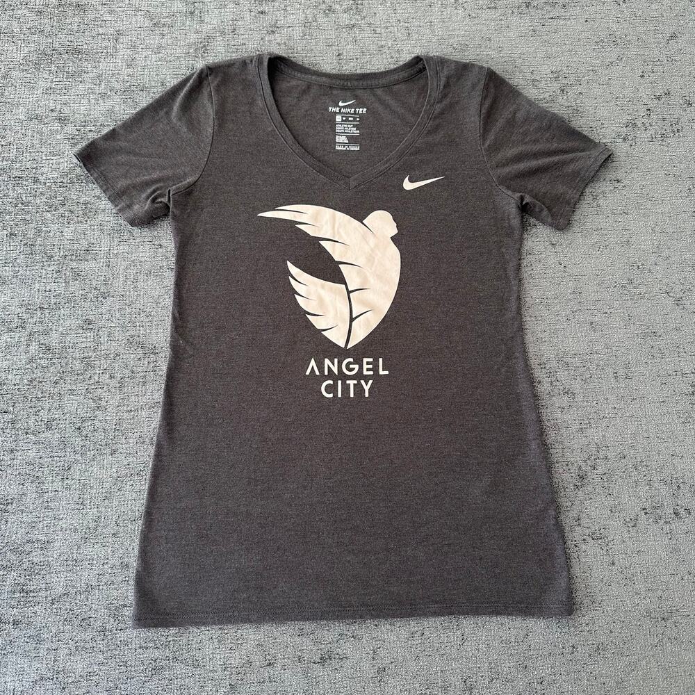 Nike Angel City FC Women's XS Gray Tri-Blend V-Neck Short Sleeve T-Shirt